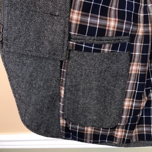 Flynt Men’s Rizzo 42R Wool Blend Gray Multi-Pocket Zip-Up 3-Button Blazer Jacket - Picture 9 of 14